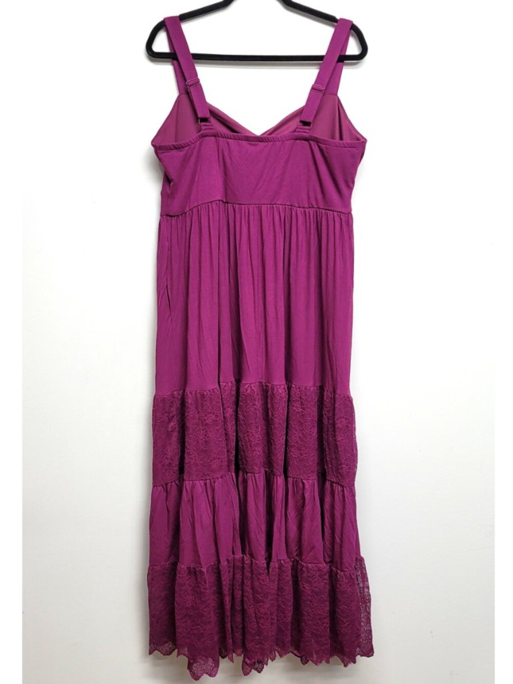 NWT Torrid 1 Plum Caspia Sweetheart Lace Inset Maxi Dress 1X 14 16 - Picture 9 of 12